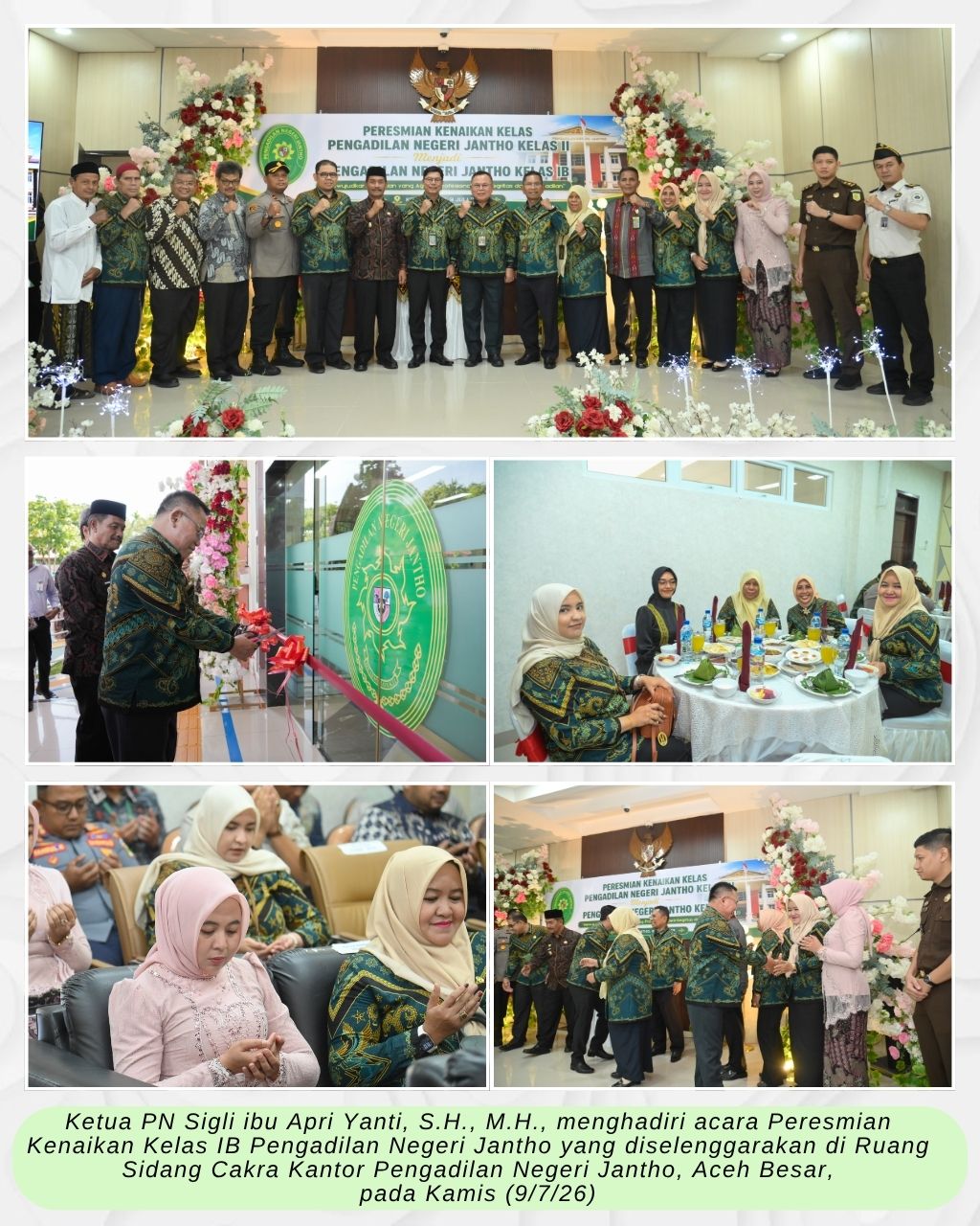 KETUA PN SIGLI HADIRI ACARA PERESMIAN KENAIKAN KELAS IB PENGADILAN NEGERI JANTHO