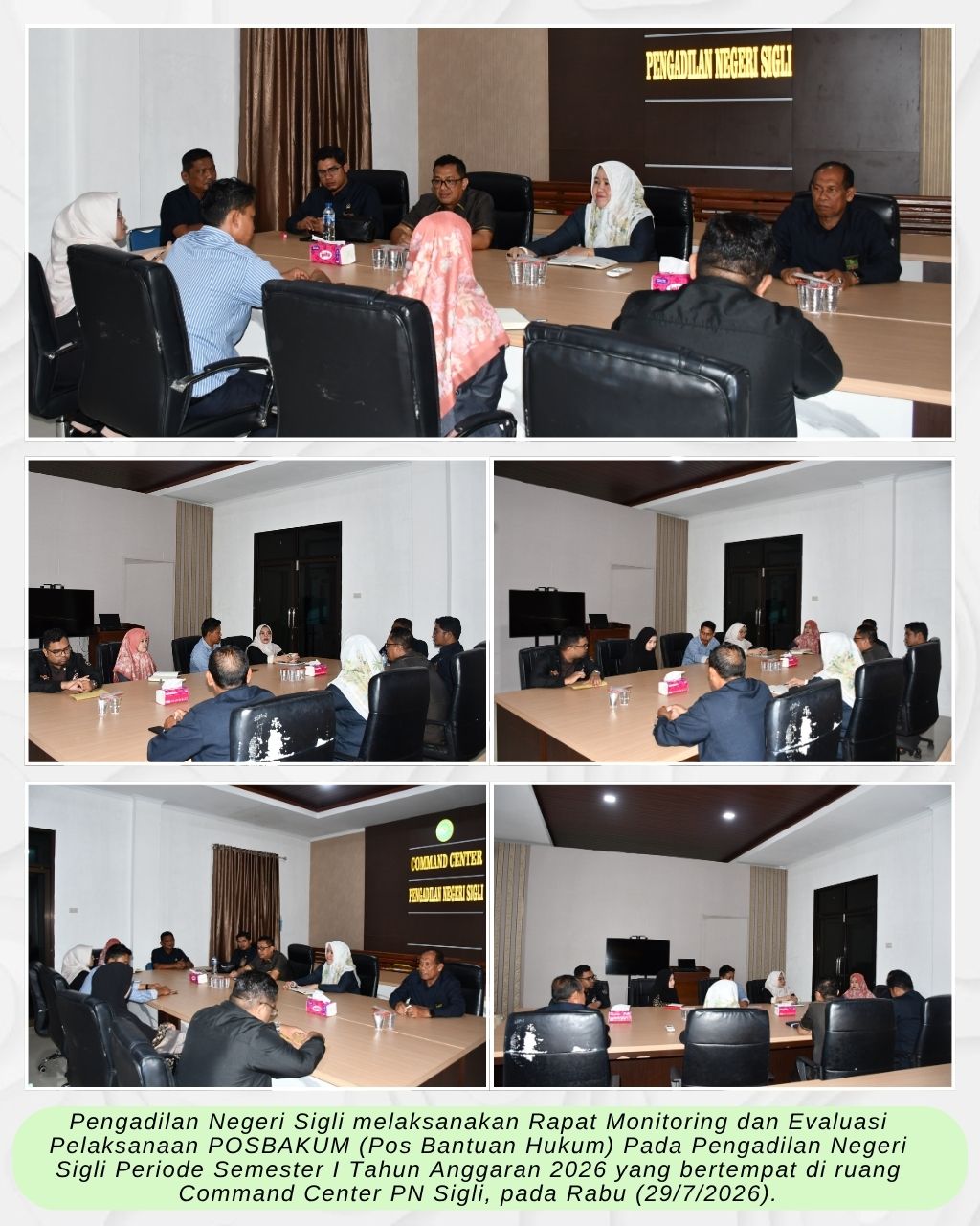 RAPAT MONITORING DAN EVALUASI PELAKSANAAN POS BANTUAN HUKUM