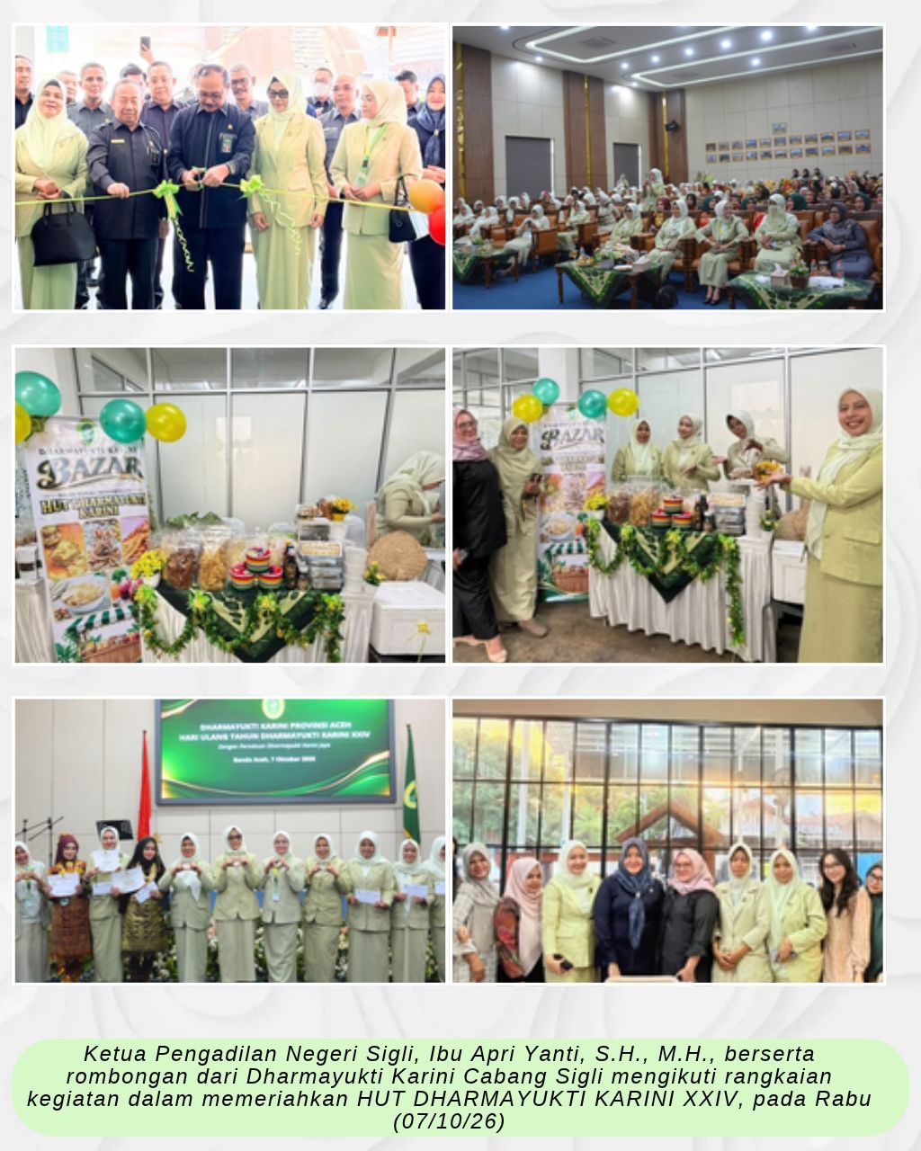 RANGKAIAN KEGIATAN DALAM MEMERIAHKAN HUT DHARMAYUKTI KARINI XXIV